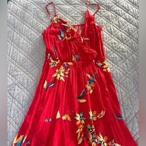 Express Red Floral Mini Dress